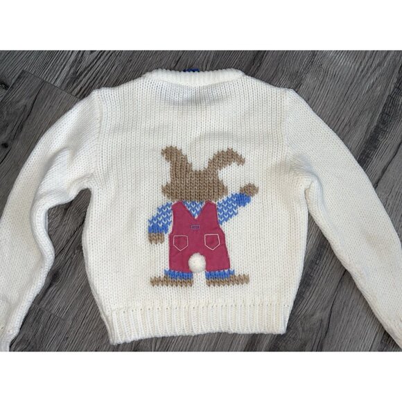 Vintage Ocean Pacific Kids Unisex Size 4 Knit Sweater Bunny Rabbit Easter - Picture 3 of 8